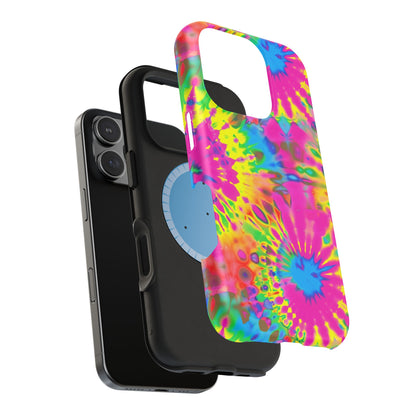 Neon Tie-Dye Burst MagSafe® Tough iPhone Case