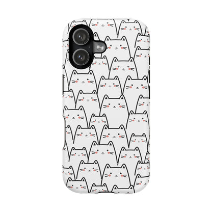 Kawaii Cat Crowd MagSafe® Tough iPhone Case