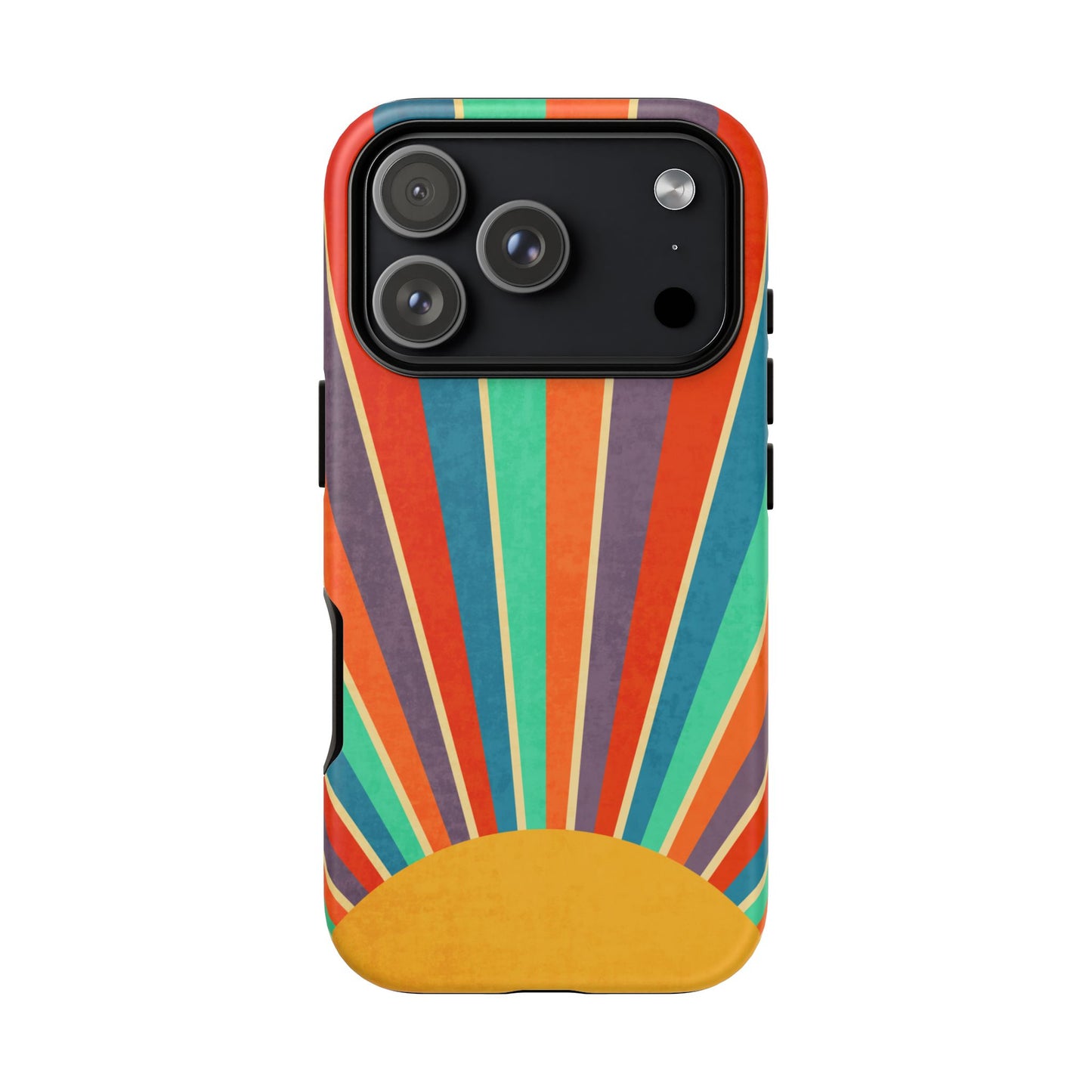 Retro Rainbow Sunburst Tough iPhone Case