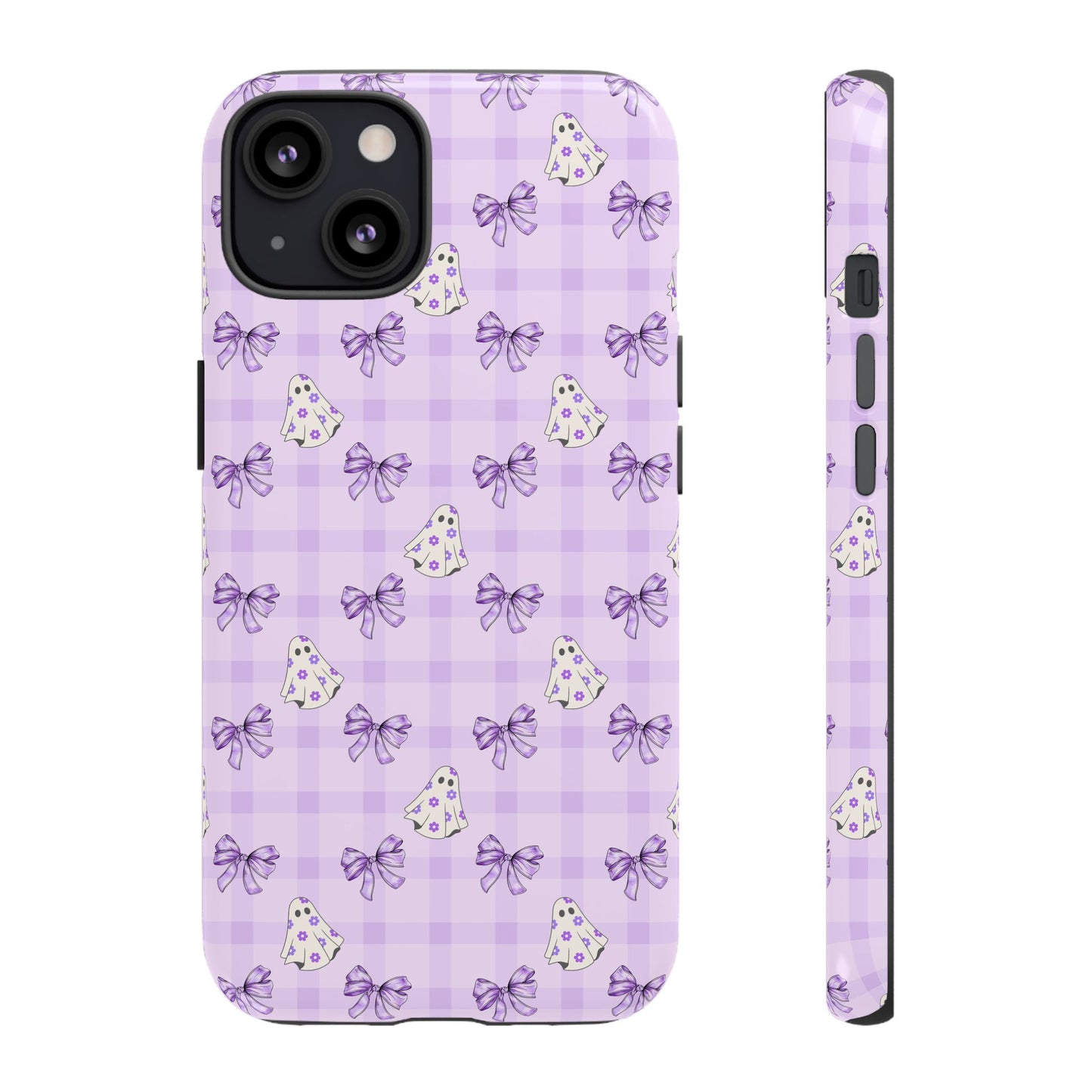 Purple Gingham Ghosts & Bows iPhone Tough Case