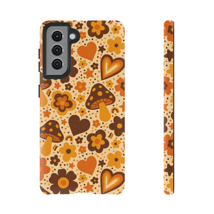 Groovy Harvest Mushrooms, Hearts and Flowers Samsung Galaxy Tough Case