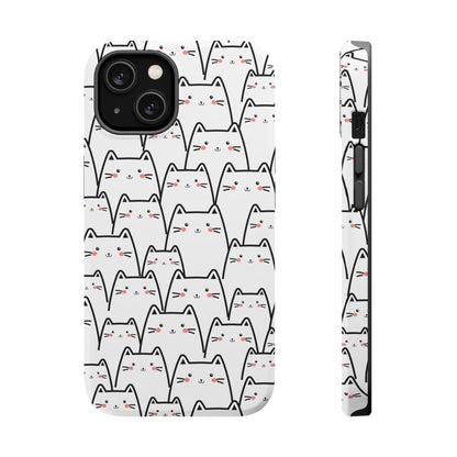 Kawaii Cat Crowd MagSafe® Tough iPhone Case