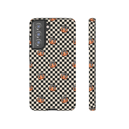 Checkered Cute Pumpkins & Bows Samsung Galaxy Tough Case
