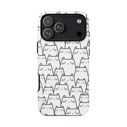 Kawaii Cat Crowd Tough iPhone Case