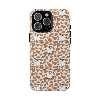 Brown Moo Ghosts & Bats iPhone Tough Case