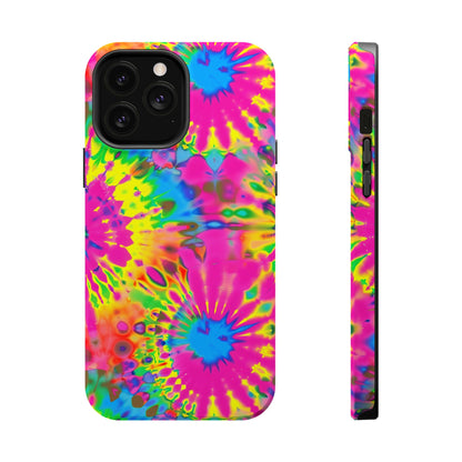 Neon Tie-Dye Burst MagSafe® Tough iPhone Case