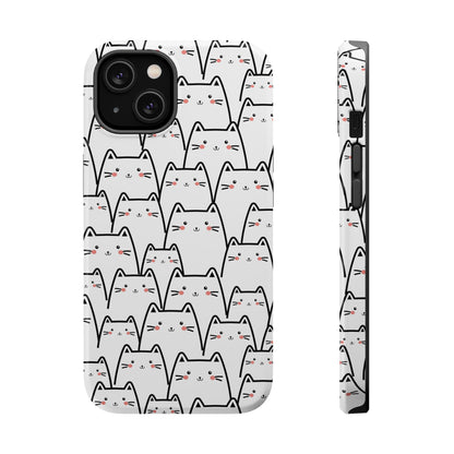 Kawaii Cat Crowd MagSafe® Tough iPhone Case