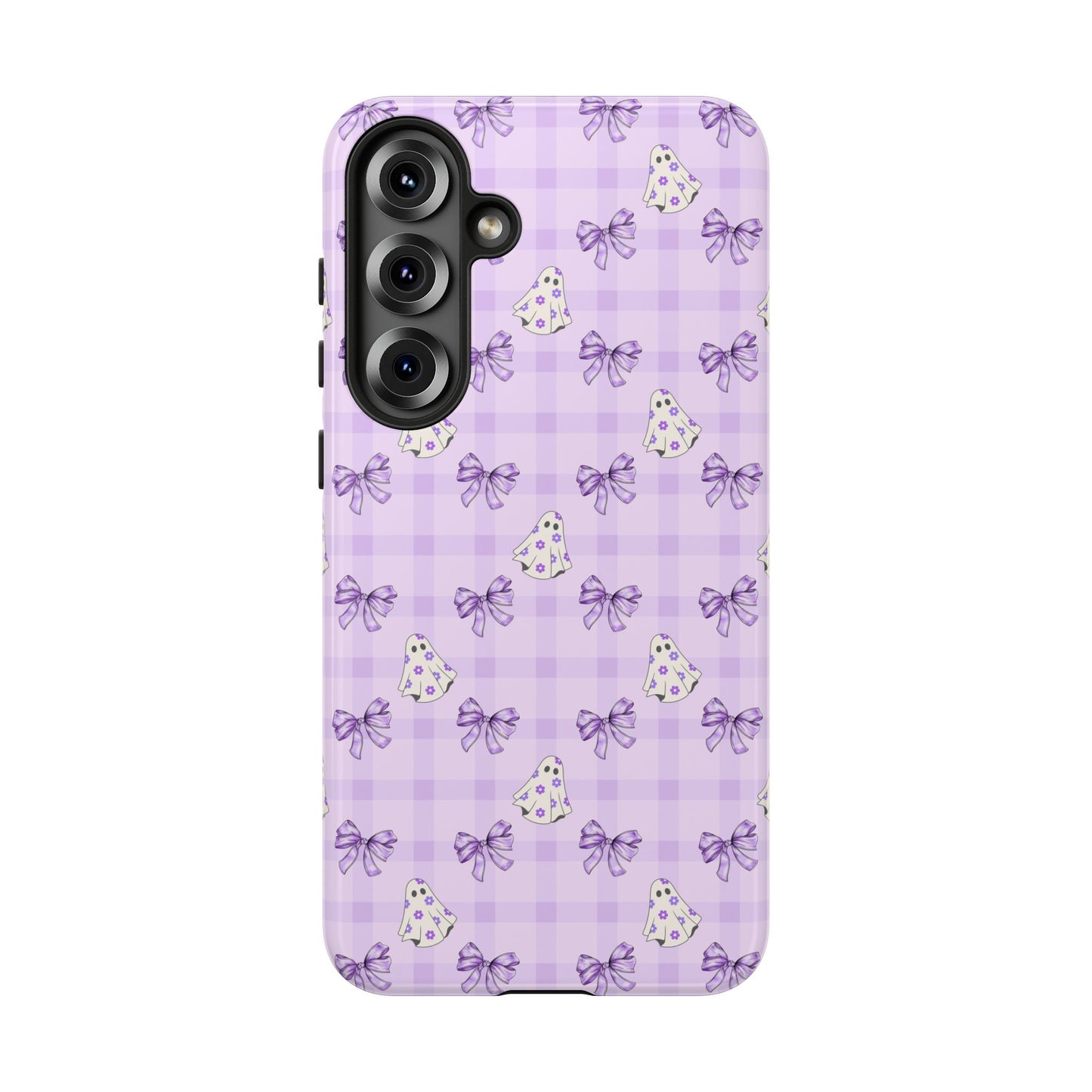 Purple Gingham Ghosts & Bows Samsung Galaxy Tough Case