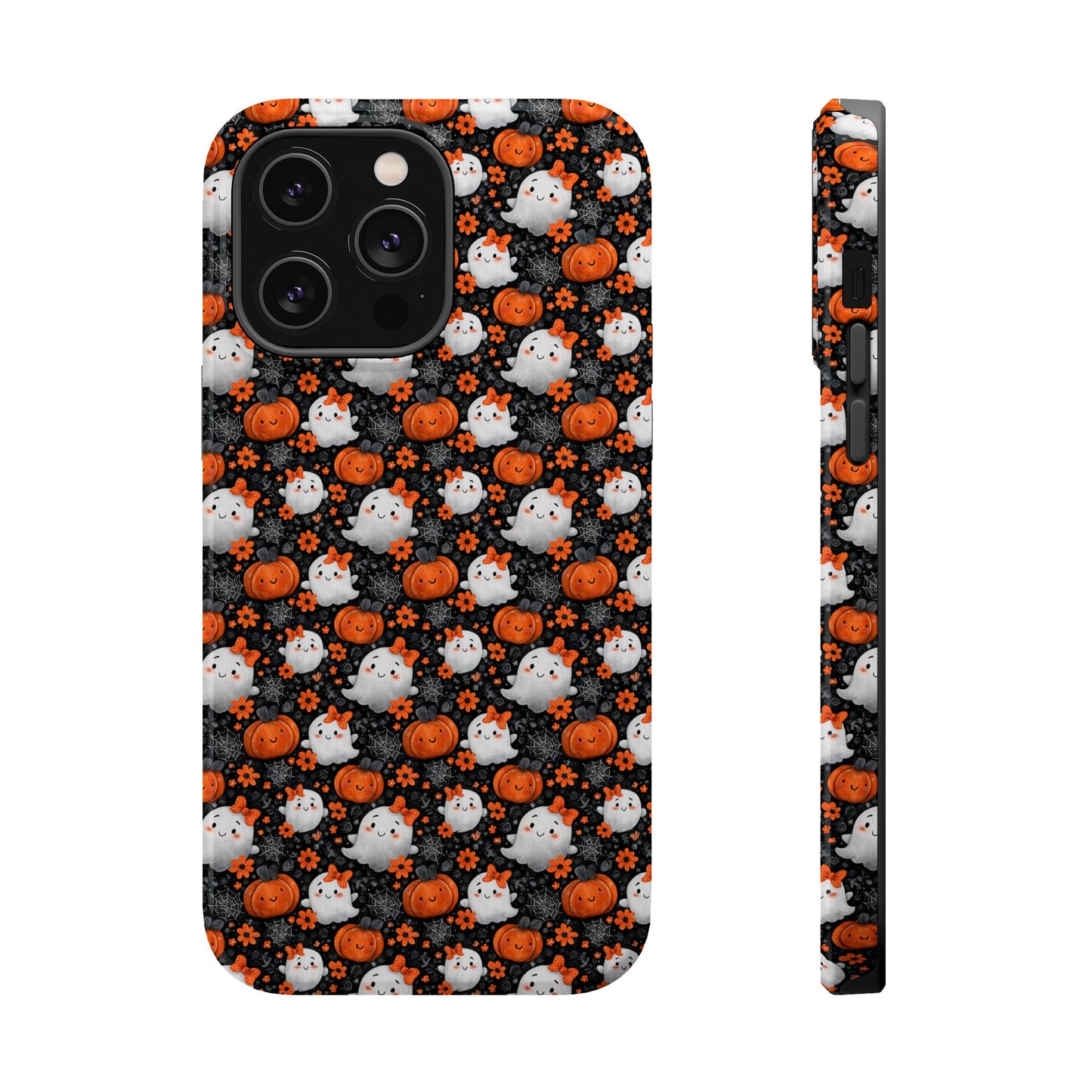 Cute Kawaii Lady Ghosts & Pumpkins MagSafe® iPhone Tough Case