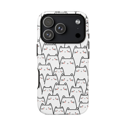 Kawaii Cat Crowd Tough iPhone Case
