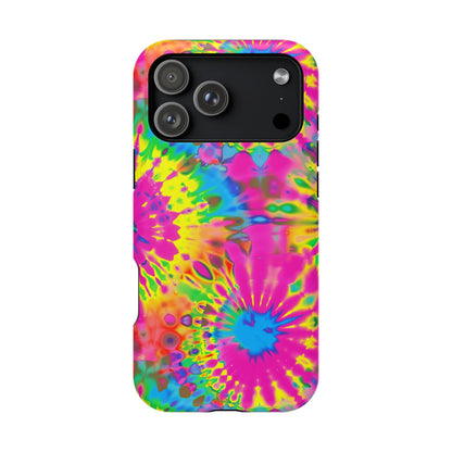 Neon Tie-Dye Burst MagSafe® Tough iPhone Case