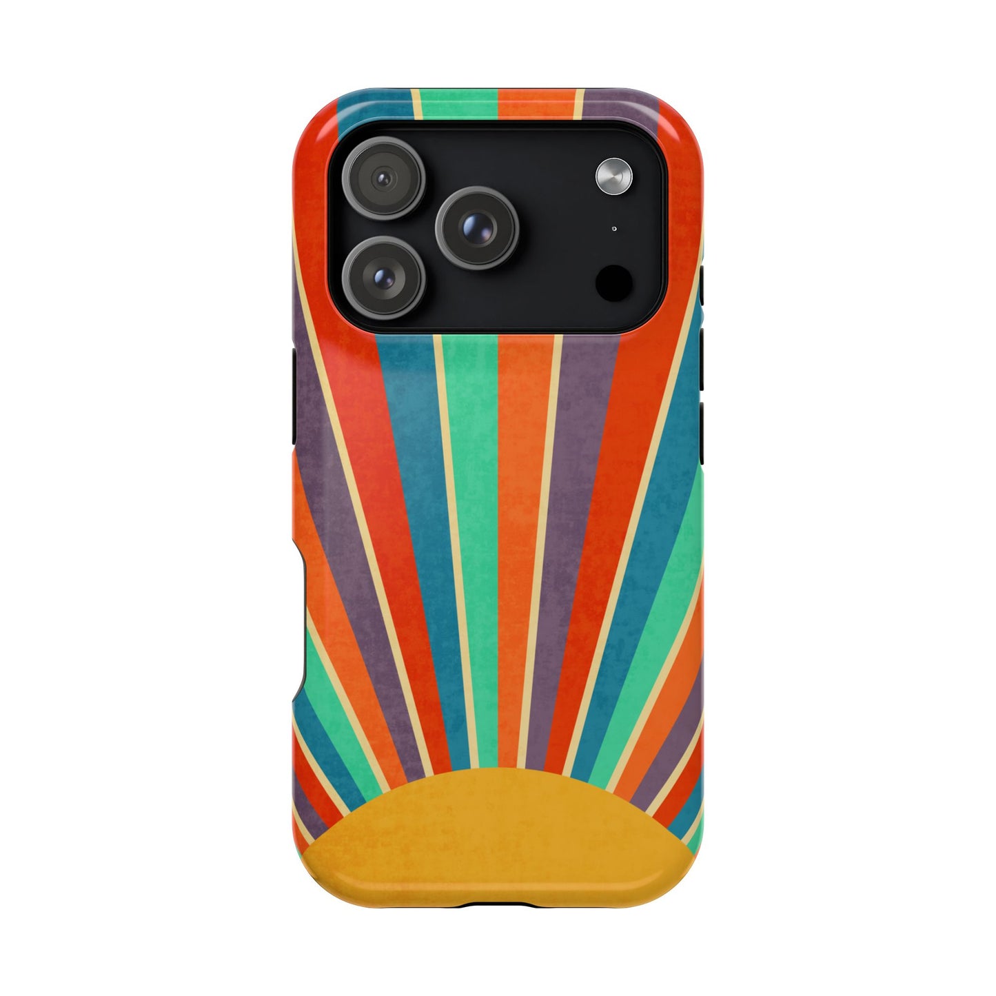 Retro Rainbow Sunburst MagSafe® Tough iPhone Case