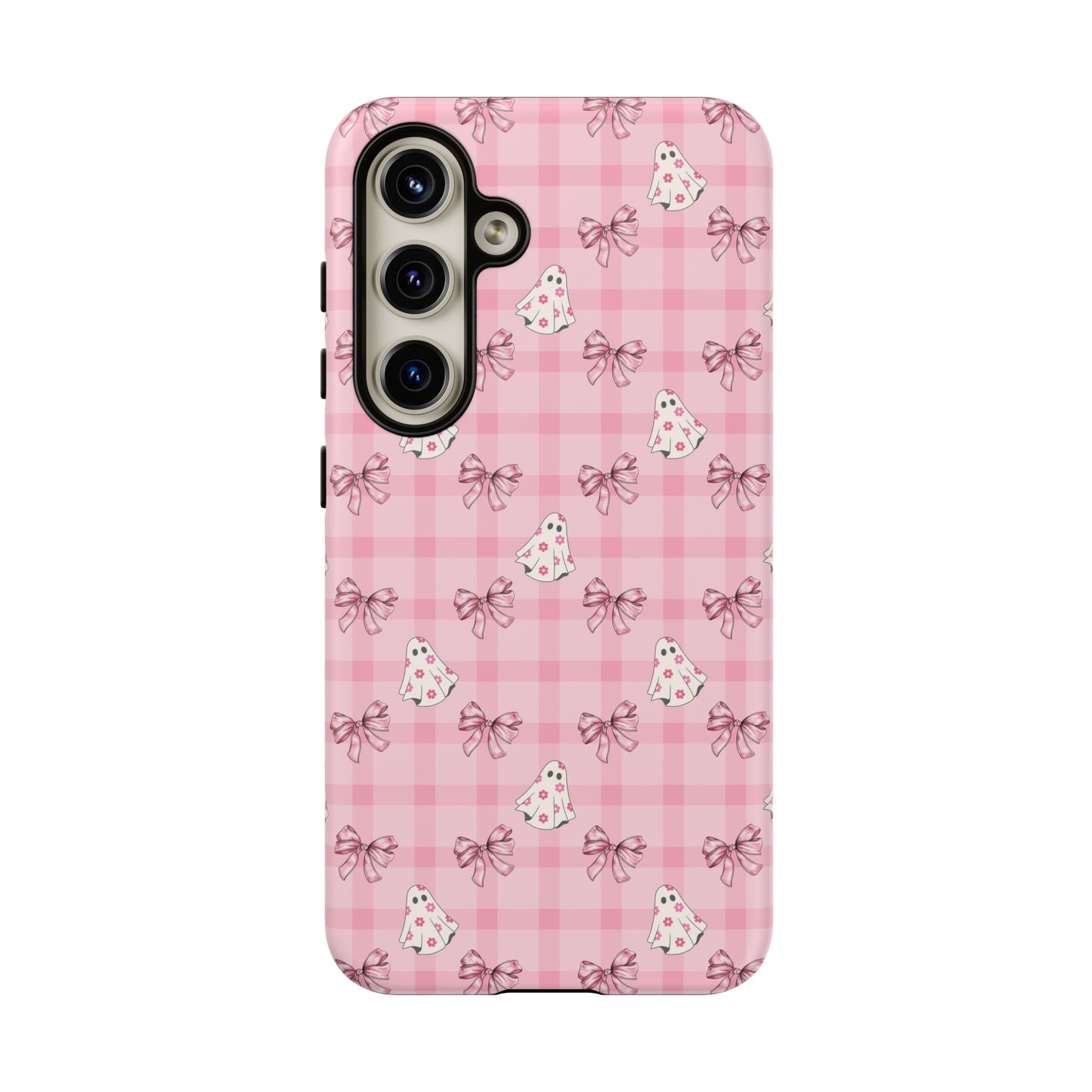 Pink Gingham Ghosts & Bows Samsung Galaxy Tough Case