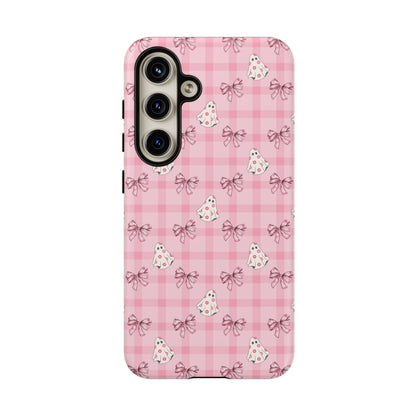Pink Gingham Ghosts & Bows Samsung Galaxy Tough Case