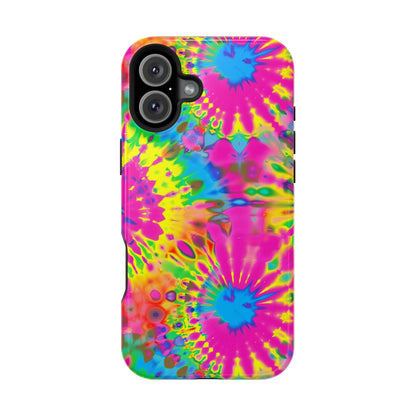 Neon Tie-Dye Burst MagSafe® Tough iPhone Case