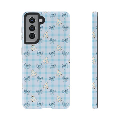 Blue Gingham Ghosts & Bows Samsung Galaxy Tough Case