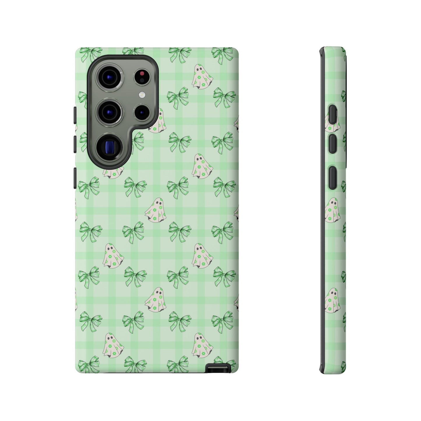 Green Gingham Ghosts & Bows Samsung Galaxy Tough Case
