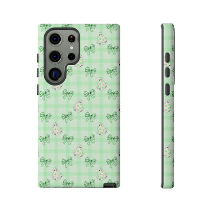 Green Gingham Ghosts & Bows Samsung Galaxy Tough Case