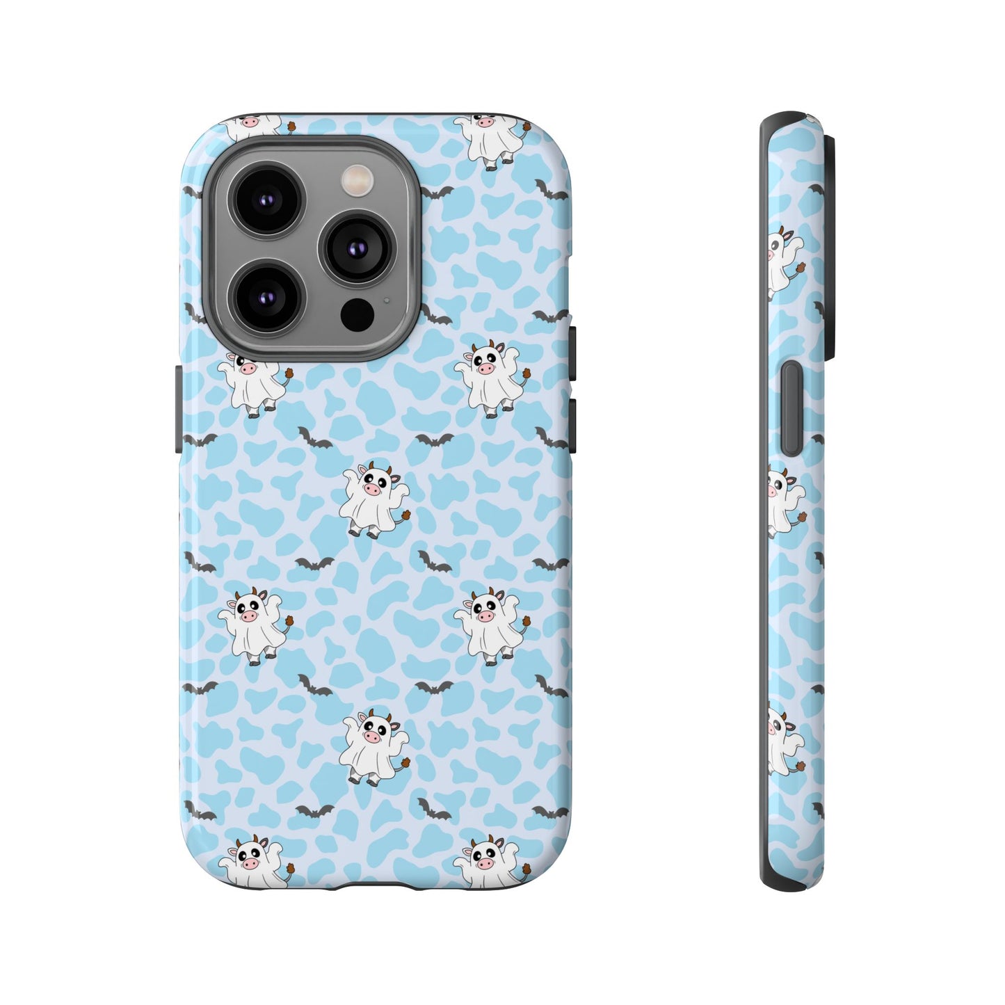 Pastel Blue Moo Ghosts & Bats iPhone Tough Case