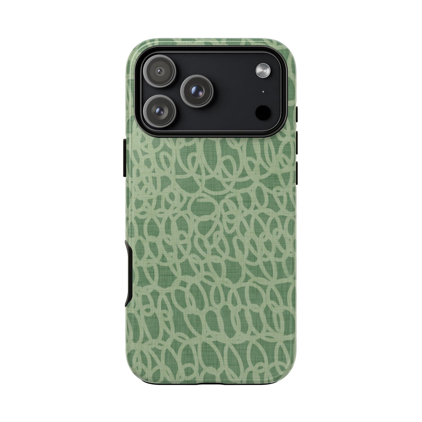 Sage Green Scribble Loops iPhone Tough Case