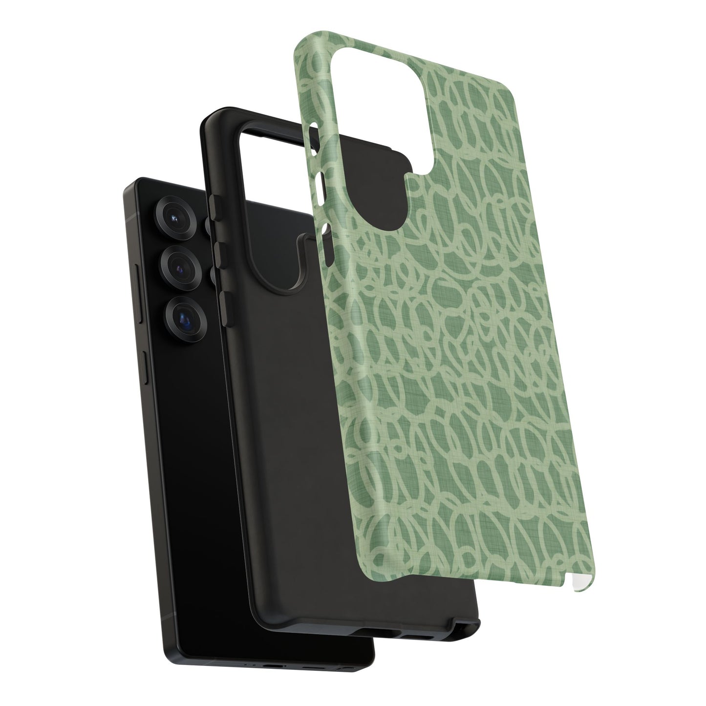 Sage Green Scribble Loops Samsung Galaxy Tough Case