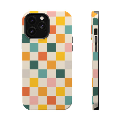 Retro 70s Gingham MagSafe® iPhone Tough Case
