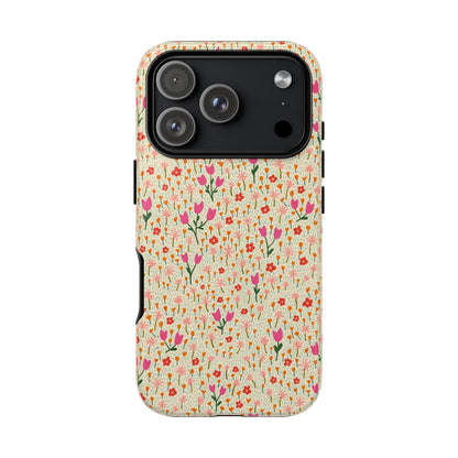 Vintage Cream Wildflower Meadow iPhone Tough Case