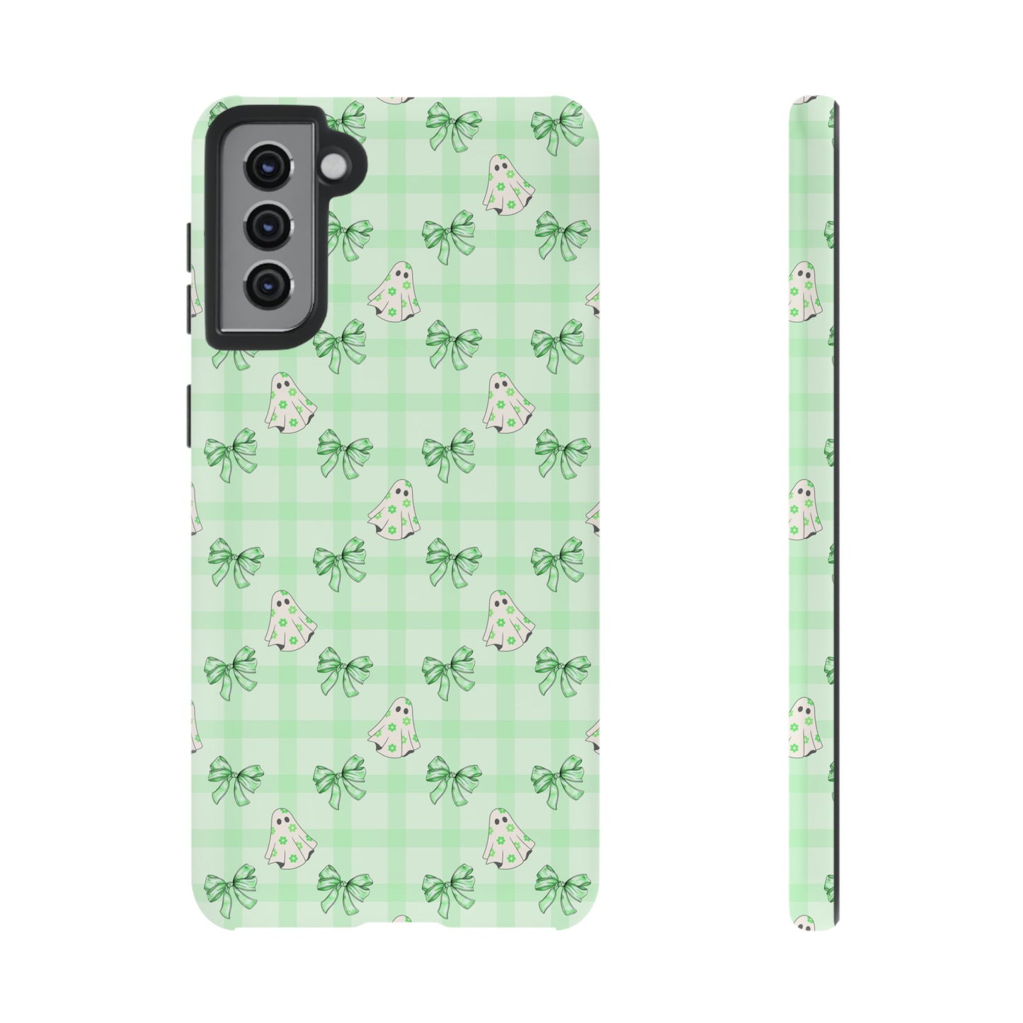 Green Gingham Ghosts & Bows Samsung Galaxy Tough Case