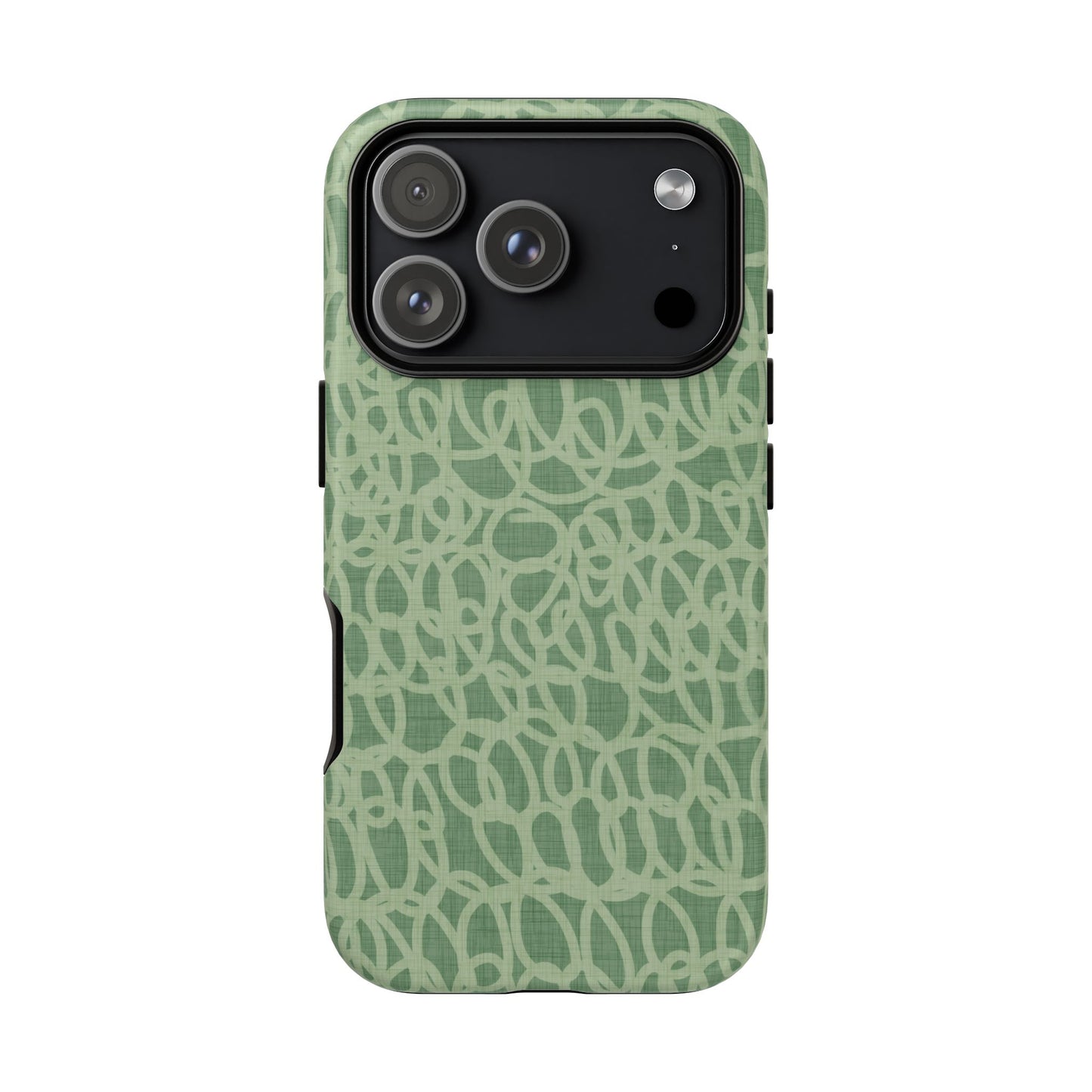 Sage Green Scribble Loops iPhone Tough Case