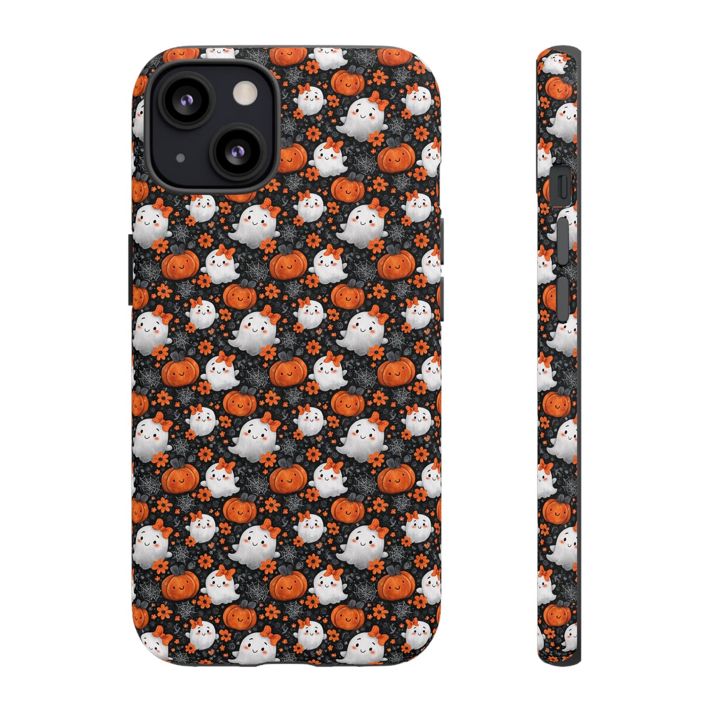 Cute Kawaii Lady Ghosts & Pumpkins iPhone Tough Case