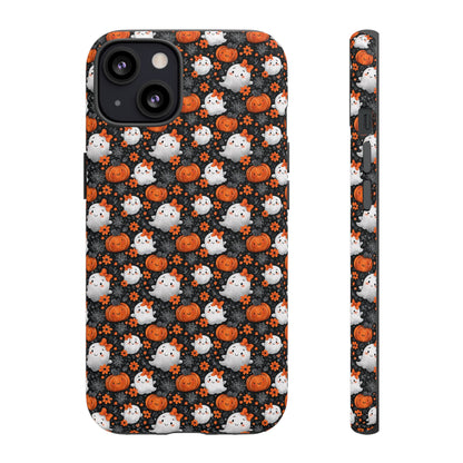 Cute Kawaii Lady Ghosts & Pumpkins iPhone Tough Case