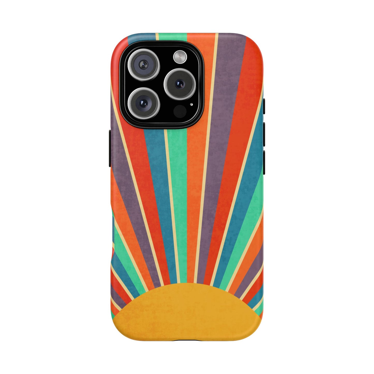 Retro Rainbow Sunburst Tough iPhone Case