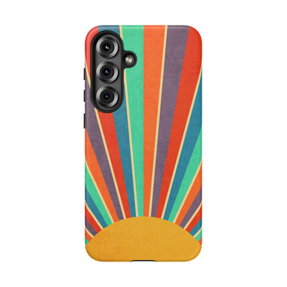 Retro Rainbow Sunburst Samsung Galaxy Tough Case