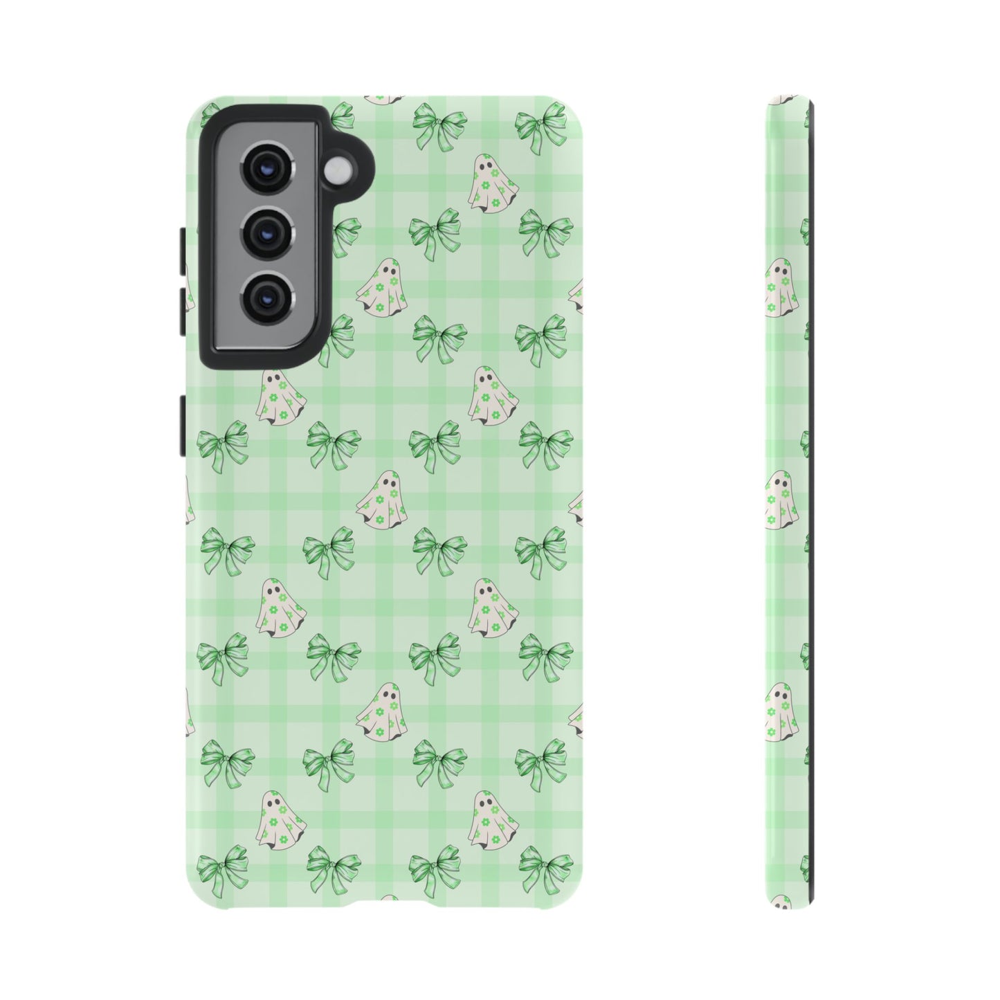 Green Gingham Ghosts & Bows Samsung Galaxy Tough Case