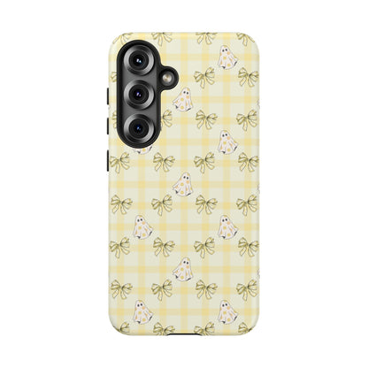 Yellow Gingham Ghosts & Bows Samsung Galaxy Tough Case