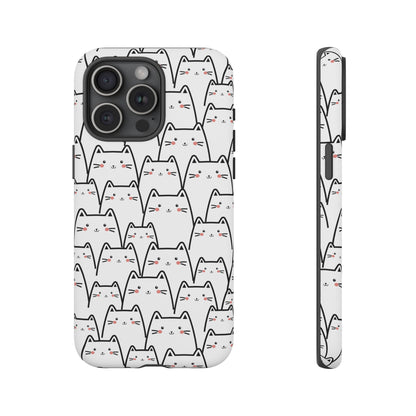 Kawaii Cat Crowd Tough iPhone Case