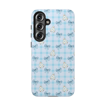 Blue Gingham Ghosts & Bows Samsung Galaxy Tough Case