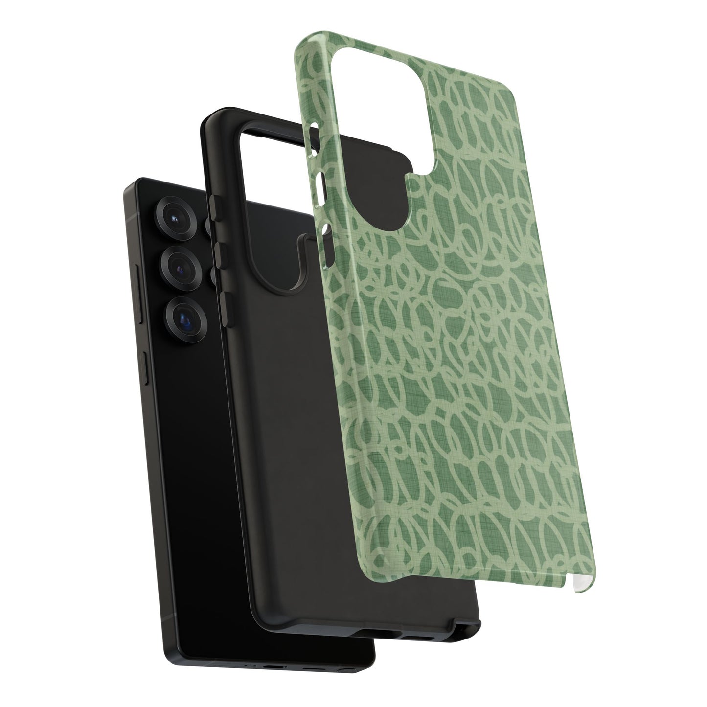 Sage Green Scribble Loops Samsung Galaxy Tough Case