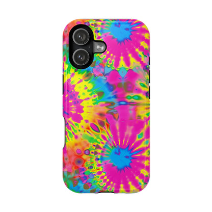 Neon Tie-Dye Burst MagSafe® Tough iPhone Case