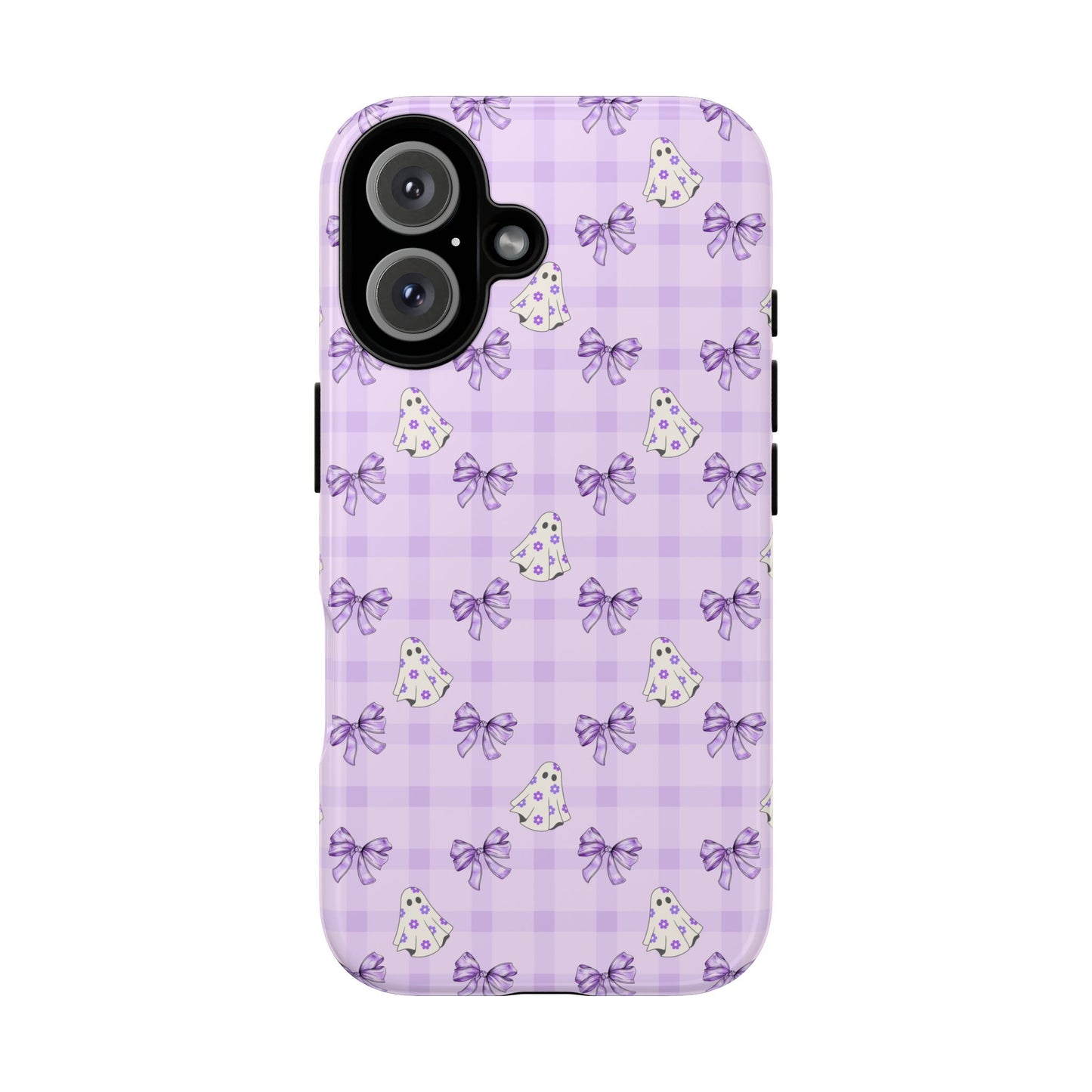 Purple Gingham Ghosts & Bows iPhone Tough Case