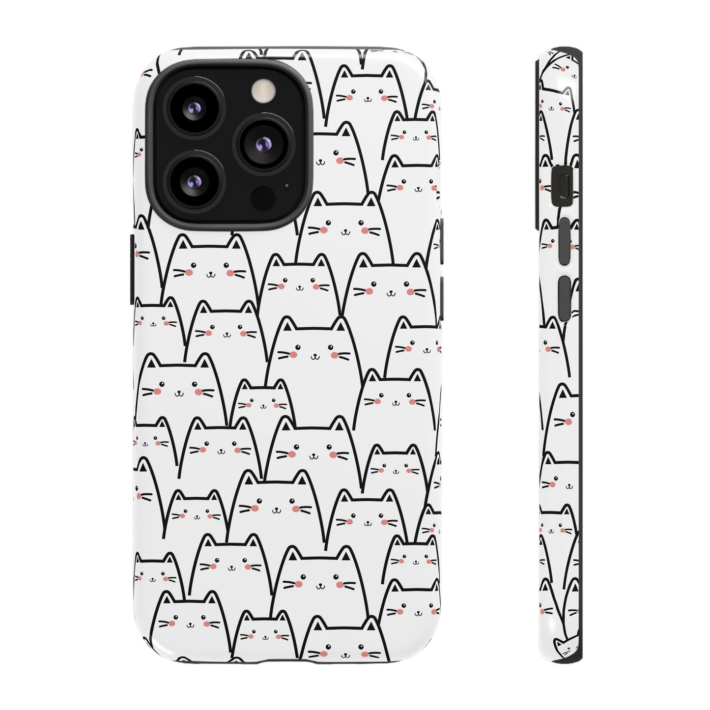 Kawaii Cat Crowd Tough iPhone Case
