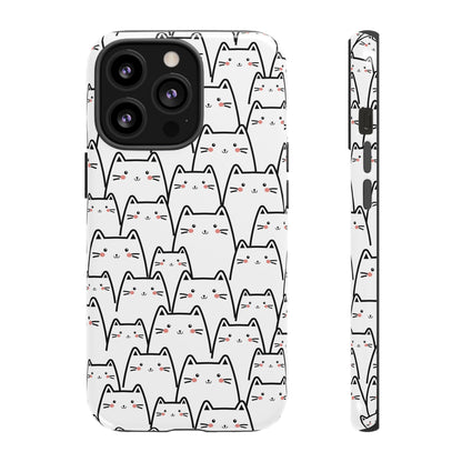 Kawaii Cat Crowd Tough iPhone Case