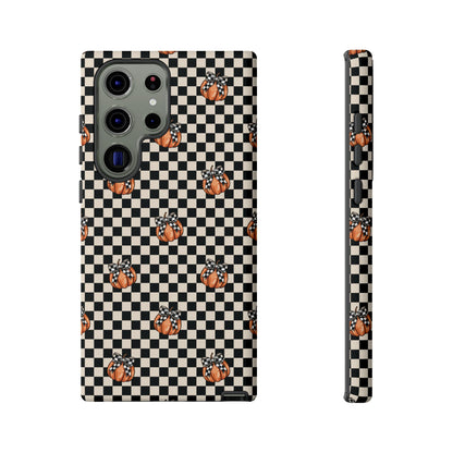 Checkered Cute Pumpkins & Bows Samsung Galaxy Tough Case