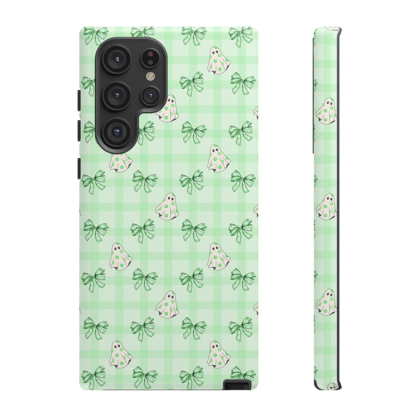 Green Gingham Ghosts & Bows Samsung Galaxy Tough Case