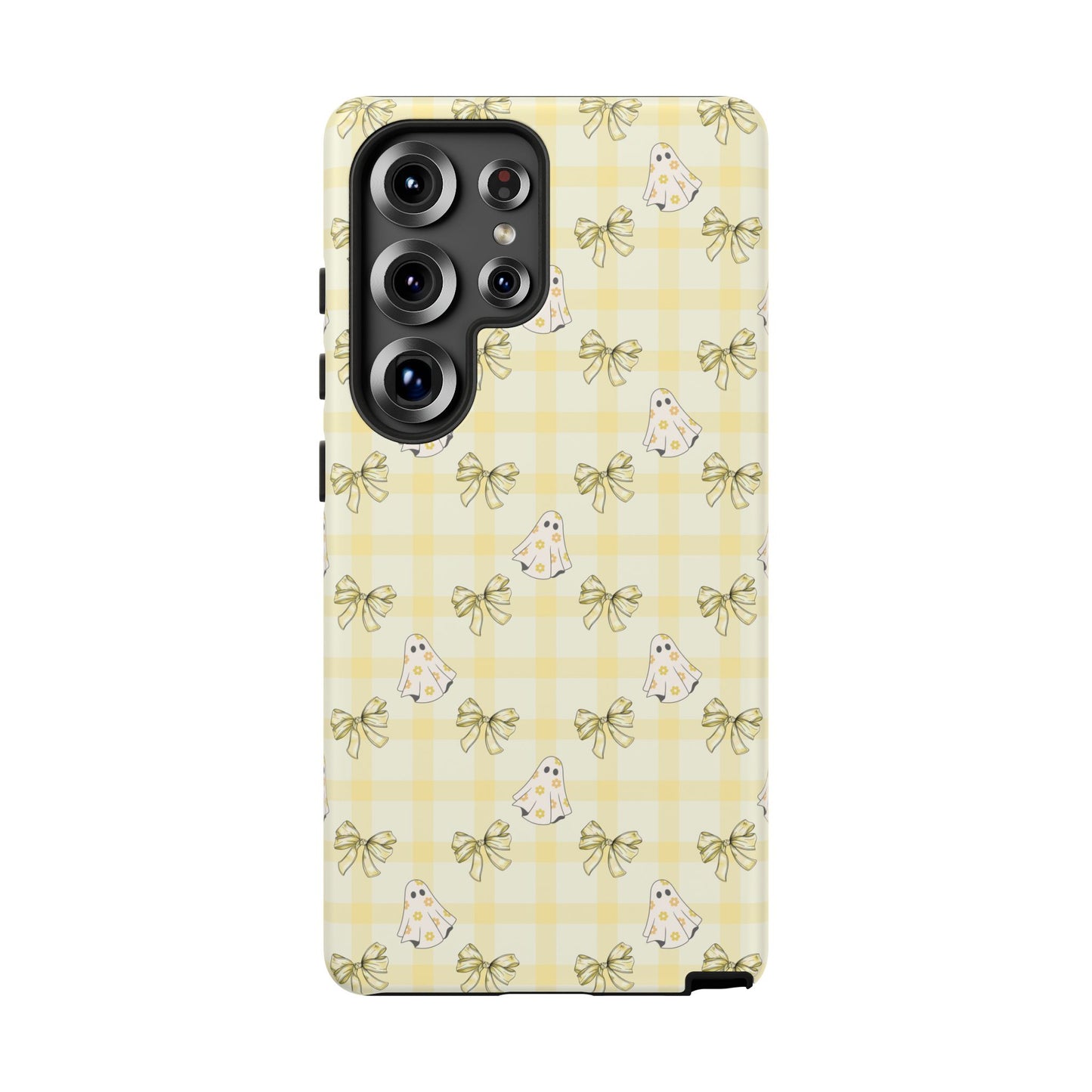 Yellow Gingham Ghosts & Bows Samsung Galaxy Tough Case