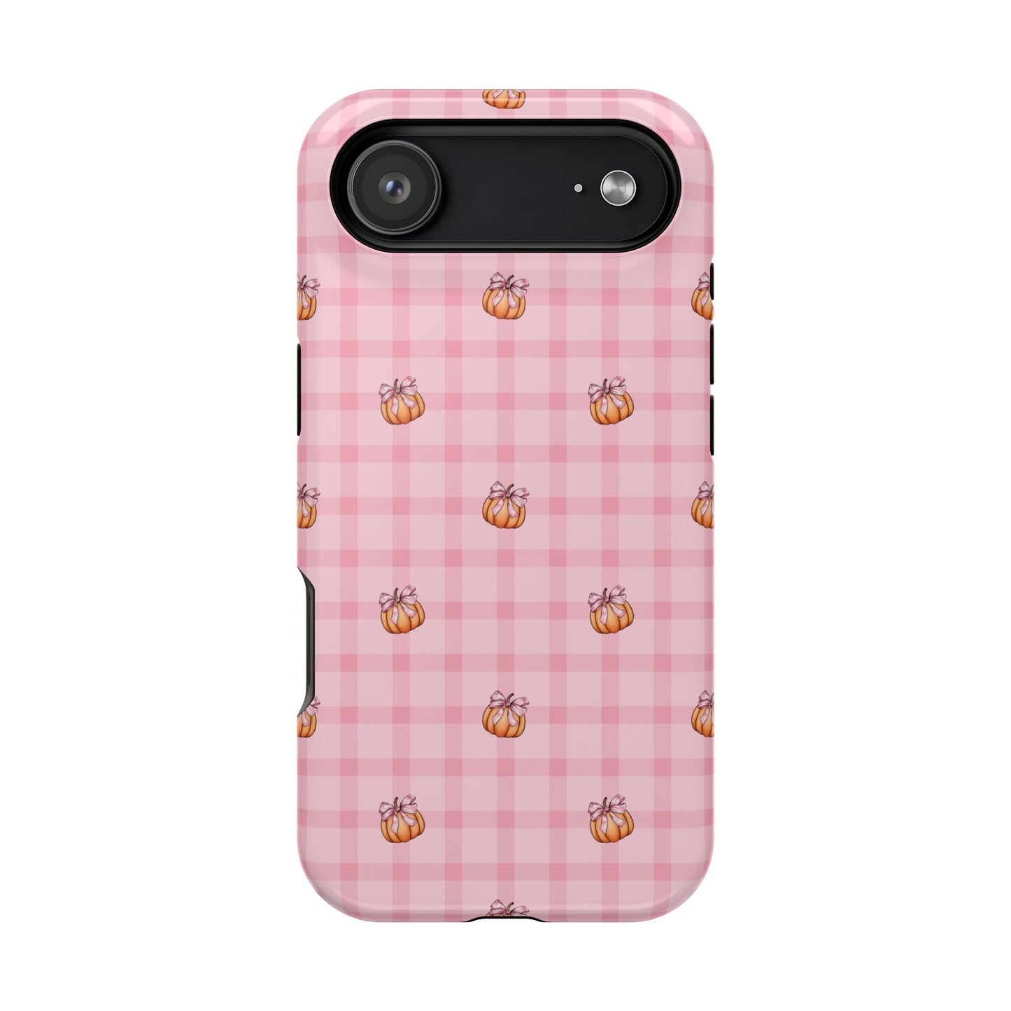 Pink Gingham Pumpkins MagSafe® iPhone Tough Case