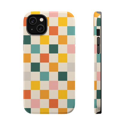 Retro 70s Gingham MagSafe® iPhone Tough Case