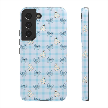 Blue Gingham Ghosts & Bows Samsung Galaxy Tough Case