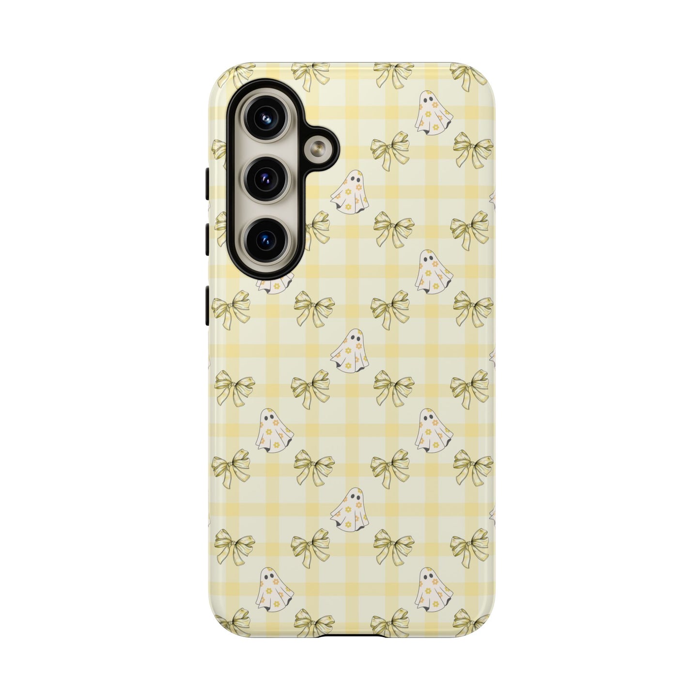 Yellow Gingham Ghosts & Bows Samsung Galaxy Tough Case