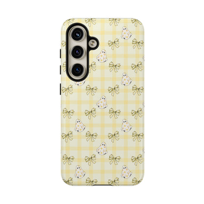 Yellow Gingham Ghosts & Bows Samsung Galaxy Tough Case